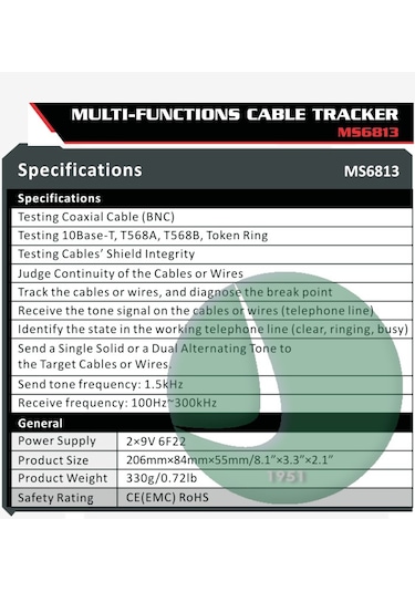 Mastech Ms6813 Çok Fonksiyonlu Kablo Test Cihazı