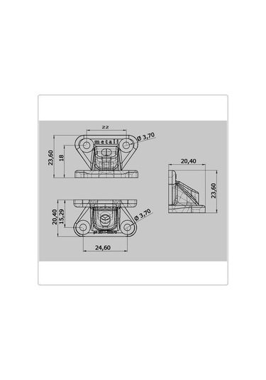 Metali Marka Plastik Açılı Kelebek Bağlantı 1800 Adet Şeffaf