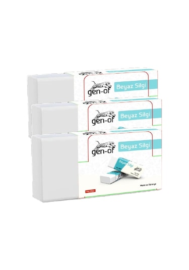 Gen-of No:30 Küçük Boy Pvc Free Beyaz Silgi Gen-6830 10 Adet