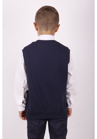 Toontoy Erkek Çocuk Düğmeli Okul Süveter Lacivert