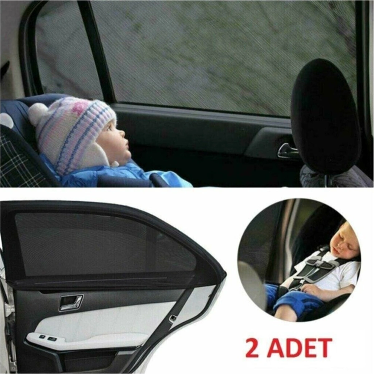 Peugeot 208 Uyumlu Özel 2'li Oto Yan Cam Güneşliği, Arka Cam Güneşliği/perde