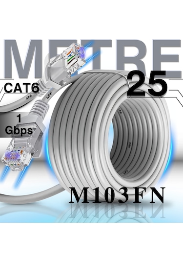 Mn6 M103fn 25 Metre Ethernet Kablo/utp/gigabit Destekli/25 Metre Cat6 Kablo/iç Mekan Uyumlu
