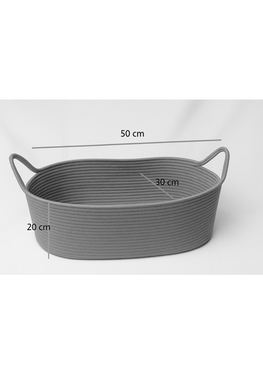 Hasır Jüt Dekoratif Sepet 20x30x50 Cm, Oyuncak, Çamaşır, Banyo, Mutfak Ve Düzenleyici Saklama Sepeti Gri