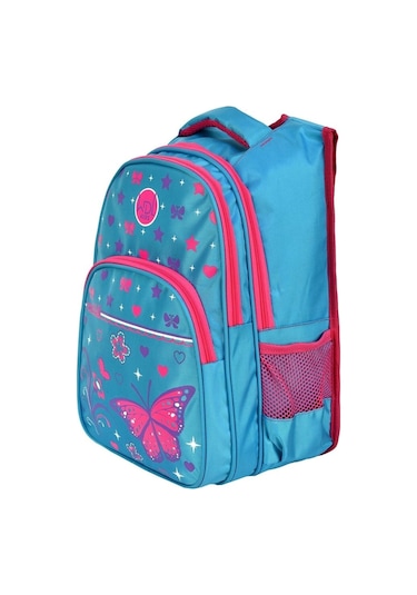 Waddell Turkuaz Kelebek Desenli İlkokul Sırt ve Beslenme Çantası