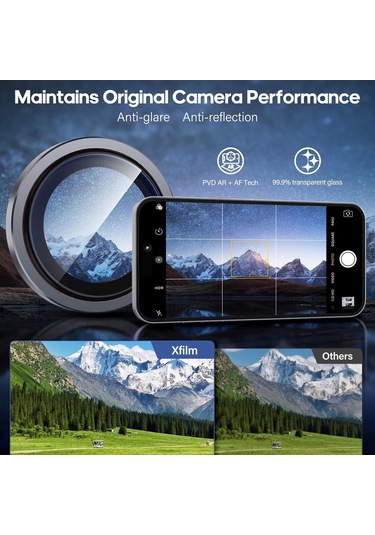 İphone Uyumlu 17 Kamera Koruyucu Gece Çekim Destekli Premium Safir Lens Koruma Parlak Temperli Cl-12