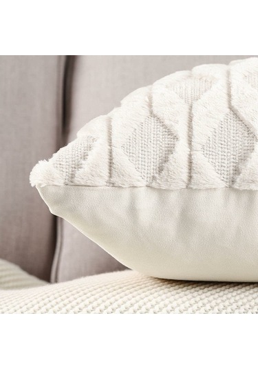 Aubyhe 2 Adet Yumuşak Kürk Ve Kadife Yastık Kılıfı, 18x18 İnç, Kayıp Rengi, Gizli Reçme, Yıkama Kolay, Yumuşak Dokuma Sadece Kılıflar Çok Renkli