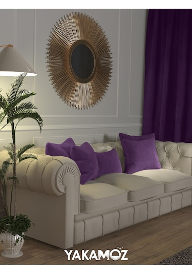 Br Yakamoz Tatlı Mor Rengi Kırlent , Yastık Kılıfı Kadife Görünümlü Velvet Touch Serisi Tatlı Mor
