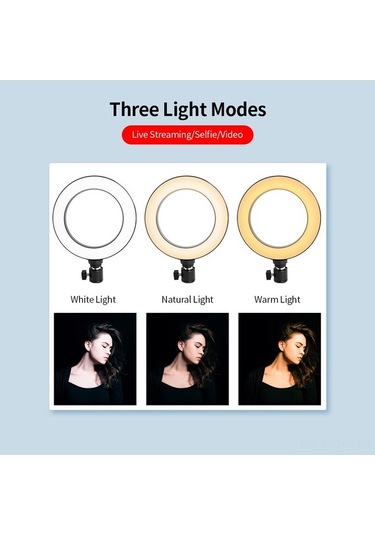 Besthome1 6 İnç Led Dairesel Işık - Beyaz, Usb Beslemeli, 3 Modlu, 360 Derece Döner, Makyaj/canlı Yayın/foto/video Işık Kaynağı Beyaz