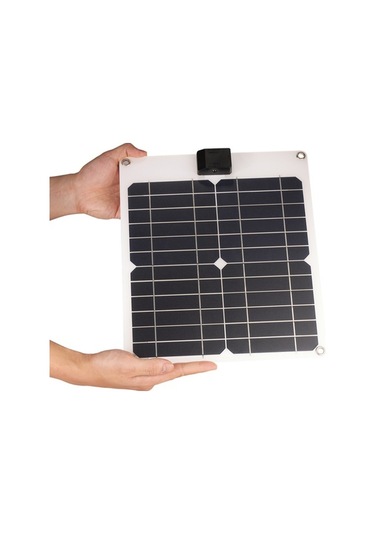 Tongxida Monokristal Silisyum Güneş Paneli 15w - 5v/12v Çift Çıkışlı Telefon Akü Şarj Cihazı Beyaz, 320x275mm