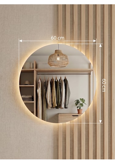 Robin Home Led Aynalı Şifonyer 5 Çekmece Ahşap Ayaklı Sepet-beyaz