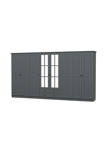 Kale 8 Kapaklı 2ç Taçlı Dolap Mebran İlkbahar Antrasit 210cm Antrasit