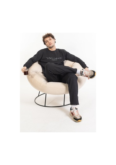 Erkek Kışlık Baskılı Eşofman Takımı Tampap Knt-01- Antrasit