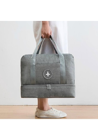 Su Geçirmez Büyük Kapasiteli Çift Katmanlı Plaj Çantası Taşınabilir Spor Çantaları Küp Çantalar Seyahat Çantaları Portakal Tozu Turuncu