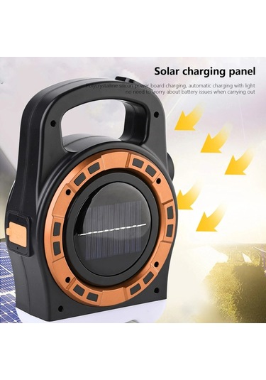 Soulader Taşınabilir Şarj Edilebilir Solar Led Lamba, Usb İle Şarj, Kamp Ve Acil Durum Aydınlatması İçin Pratik Çözüm Siyah
