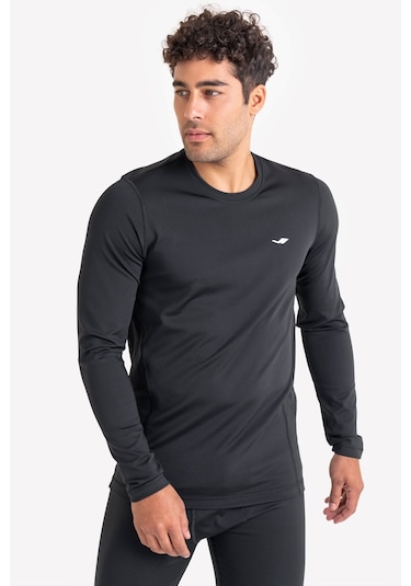 Lescon Siyah Erkek İçlik Uzun Kol Üst 23k-1038