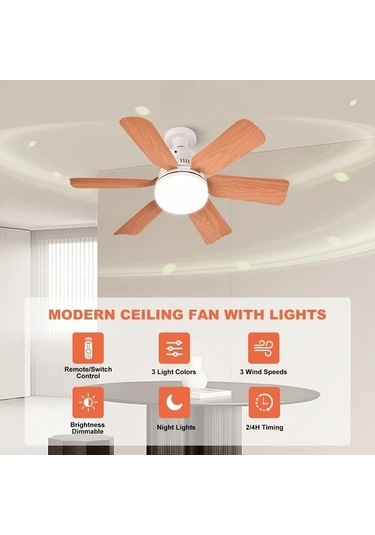 Fastbuy 3 Nesil Kare Bıçak Akıllı Fan Işık, Uzaktan Kumandalı, Çift Modlu Tavan Montajlı Aydınlatma