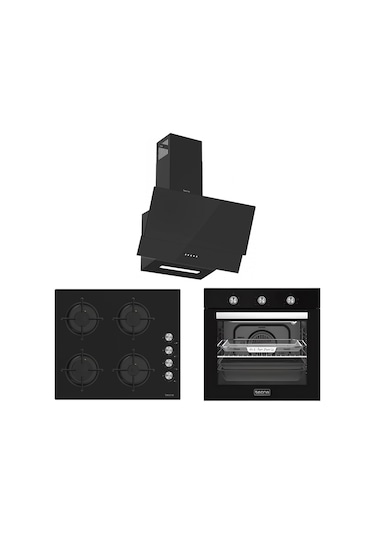 Tecna F-8156 - O-8401 - D-8801 Siyah Ankastre Set