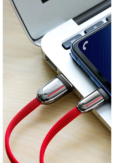 Hoco. U74 Usb To Type-c Şarj Data Kablosu - Kırmızı