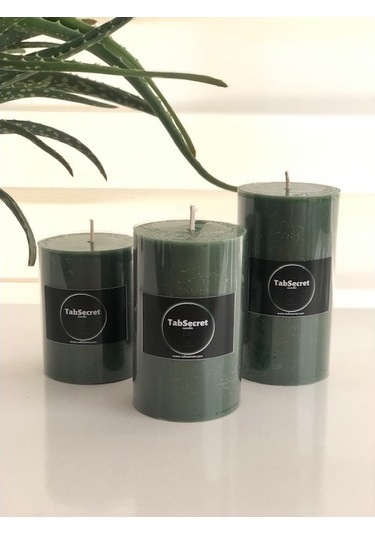 Tabsecret Candle Çam Aromalı 3'Lü Mum Seti Yeşil