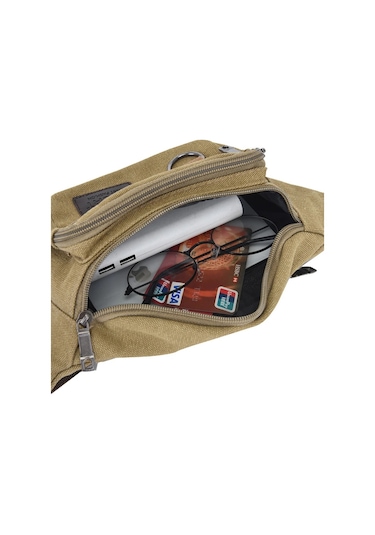 Göğüs Çantası Kanvas Bel Çantası Kadın Erkek Kemer Çantası Moda Haki