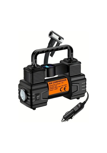 Xuweiwei Portable Air Compressor Pump Orange Hands 12v Araç Tekerlek Basınç Ölçer Led Işık Bisiklet Motor