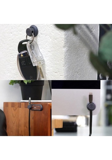 Sandwich Ahşap Kablolu Organizatör Ceviz Ağacı - Ofis Ev Kablolarını Düzenleyici Tutucu Şarj Koruyucu