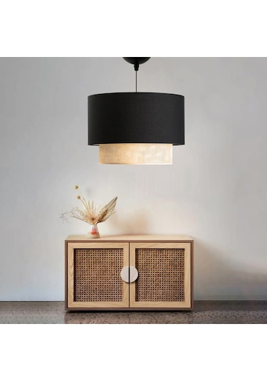 Homing Jüt İç Kumaşlı Siyah Başlıklı Sarkıt Avize Ayd-3275 Siyah