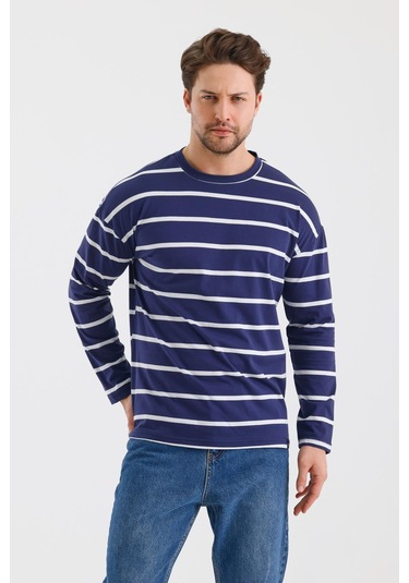 Alexander Gardi Alexandergardı Çizgili Regular Fit Sweatshırt E24-00158 001