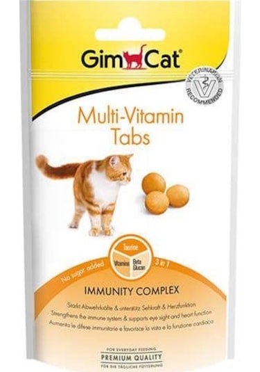 Gimcat Multi-Vitamin Tabs Kedi Ödül Tableti 40 G