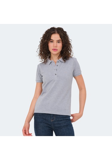 Slazenger VERA I Kadın Polo Yaka Gri Tişört