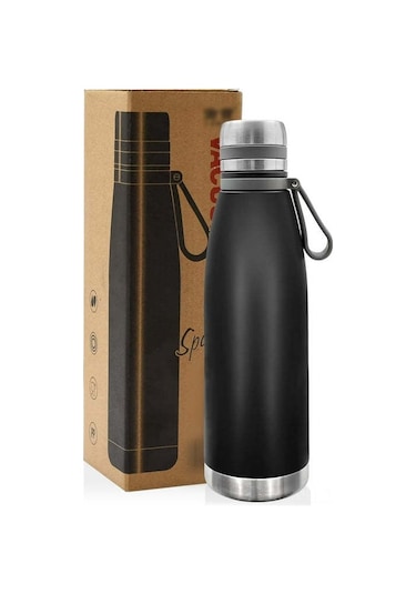 Hangfox 850 Ml Çift Cidarlı Paslanmaz Çelik Termos, Isı Saklama, Sızıntısız Kapak, Çay Demleyici İle, Seyahat Ve Picnik İçin Uygun, Yıkama Makinesine Uygun Siyah