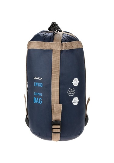 Koyu Mavi Lixada 190 75 Cm Açık Zarf Uyku Tulumu Kamp Seyahat Yürüyüş Çok Fonksiyonlu Ultra Hafif 680g Koyu Mavi