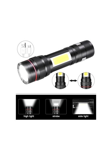 Şarj Edilebilir Led El Feneri, 800lm 3 Mod Ve Yakınlaştırılabilir El Feneri, Çocuklar İçin Taşınabilir Cob Taktik Lambası Hediye/kamp/yürüyüş/acil Durum/atölye 2 Adet Çok Renkli