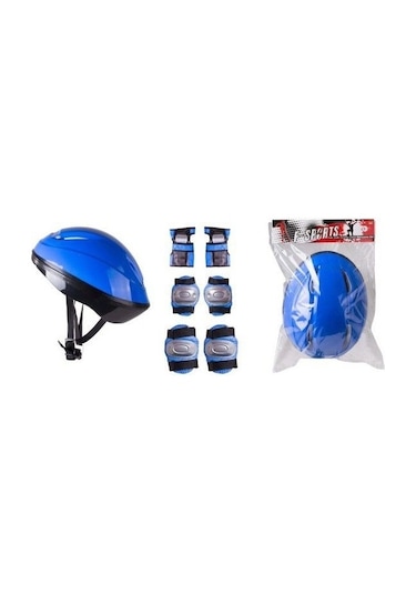 F-Sports Kask Dizlik Dirseklik Koruyucu Set Paten Scooter Kay Kay