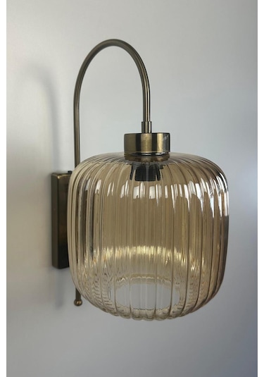 Mopa Bal Rengi Cam Tekli Aplik Retro Sarkıt Lamba Restoran Salon Aydınlatma Bal