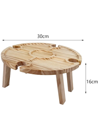 Dolıty Taşınabilir Piknik Masası, Ahşap Katlanır Kamp Pratik Kahverengi Çok Renkli