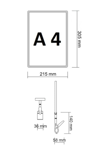 10 Adet Turuncu A4 Mandallı Raf Sepet Etiketi Çerçeveli Etiketlik Turuncu
