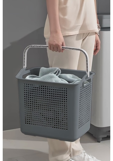 İronika Samba Kirli Temiz Çamaşır Sepeti Çok Amaçlı Oyuncak Sepeti - Antrasit Antrasit