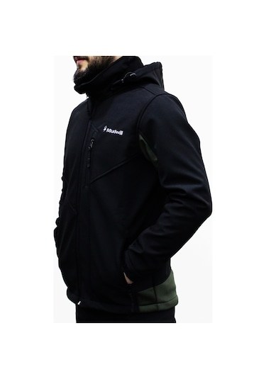 Mudwill Softshell Erkek Mont Ceket  Haki-Siyah