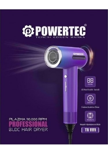 Powertec TR-1111 Delux Plazma Digital Fön Makinesi