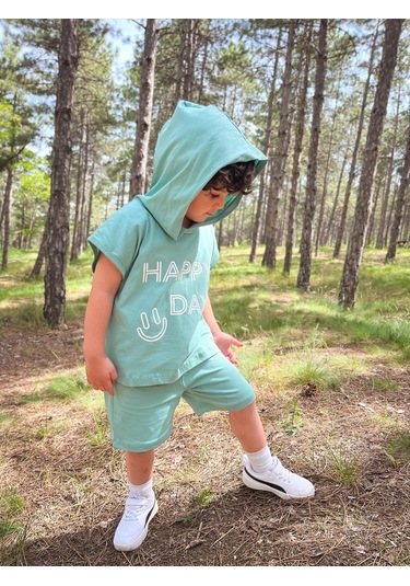 Kapüşonlu Yazlık Baskılı Takım 2404kpsnyzlyk mint