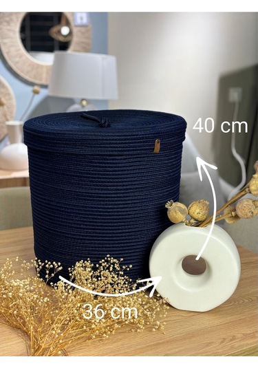 Victor Çok Amaçlı Düzenleyici Kapaklı Sepet,kapaklı Saksılık, Kapaklı Organizer 36x40 - Büyük Boy Lacivert