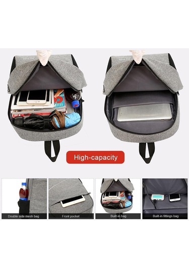 Usb Şarj Bağlantı Noktalı Ve Kulaklık Arayüzlü Seyahat Ve Bilgisayar Sırt Çantası 1 Veri Hattı Dahil, 45 29 14cm Çok Renkli