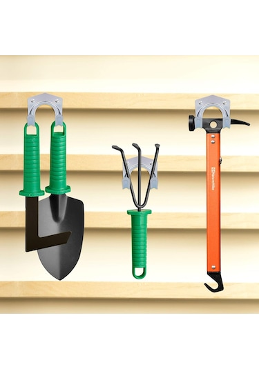12 Adet Kulübe Kancası Alet Tutucu, Garaj Kancası Metal Alet Tutucu, Çift Kanca Duvar Depolama, Bahçe Garaj Depo Aleti İçin Ağır Hizmet Kancası Çok Renkli