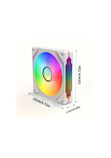 Dashanshop Prısm Iv Pro 120mm Beyaz Ters Yaprak Argb Pwm Kasa Fanı 1650rpm Senkronizasyon