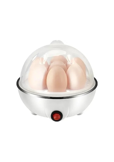 Elektrikli Yumurta Pişirici Çok Fonksiyonlu Otomatik Kapanma Yumurta Vapur Ev White