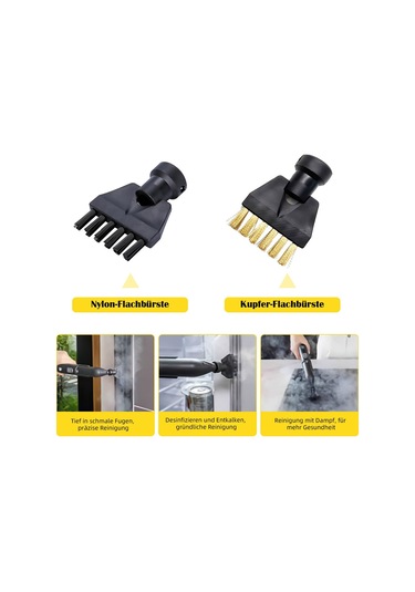 Xurunkeji Karcher Buharlı Temizleyiciler Sc1, Sc2, Sc3, Sc4, Sc5 İçin 10 Parçalı Aksesuar Seti - Nozullar, Fırçalar Ve Bezler Dahil
