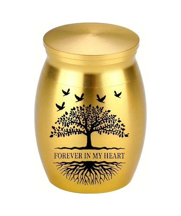 Fochsia 1 Adet Evcil Hayvan Küllüğü, Altın Sarısı Alüminyum Küllük Ve Anı Kutusu