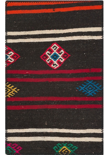 Siyah Renk Beyaz Bordo Rengi Kilim Paspas