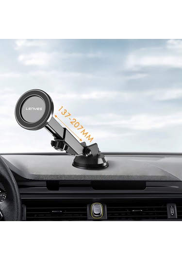 Lenyes Cr184 360 Derece Dönebilen Teleskopik Vantuzlu Araç Telefon Tutucu Siyah